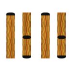 Autumn Waves Sublimation Socks — Retro Wavy Orange Fall Crew Socks