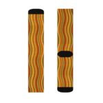 Autumn Waves Sublimation Socks — Retro Wavy Orange Fall Crew Socks