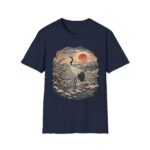 Crane Sunset T-Shirt — Vintage Japanese Ukiyo-e Landscape Tee