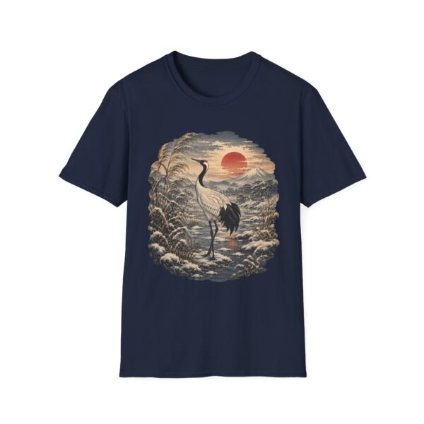 Crane Sunset T-Shirt — Vintage Japanese Ukiyo-e Landscape Tee