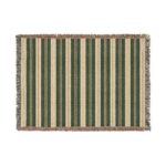 Green Rustic Stripe Woven Blanket | Southwestern Stripe Woven Blanket