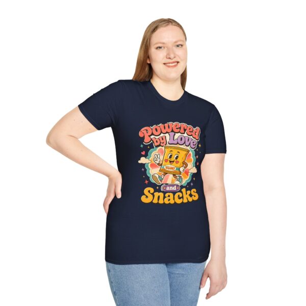 Powered by Love & Snacks Retro Snack Cartoon T-Shirt