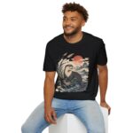 Otter Sunset Ukiyo-e Vintage Wildlife T-Shirt