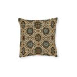 Moroccan Tile Pattern Square Pillow | Boho Medallion Decorative Throw Pillow