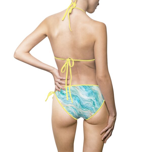 Aqua Seafoam Watercolor Tie Bikini — Women's Tropical Swimwear