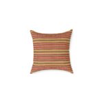 Rustic Red Orange Brown Striped Throw Pillow Square Poly Canvas Pillow