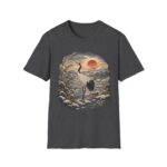Crane Sunset T-Shirt — Vintage Japanese Ukiyo-e Landscape Tee