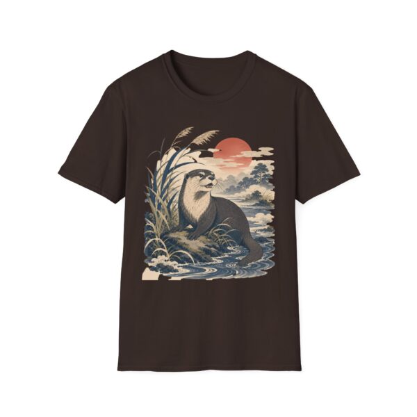 Otter Sunset Ukiyo-e Vintage Wildlife T-Shirt