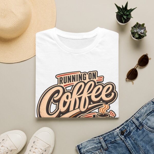 Running on Coffee T-Shirt — “Running on Coffee and Questionable Decisions” - Humor Graphic Tee