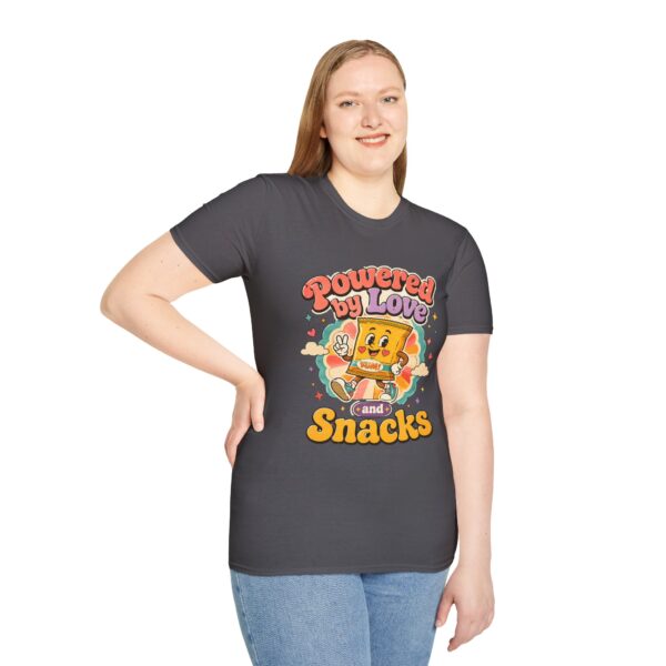 Powered by Love & Snacks Retro Snack Cartoon T-Shirt