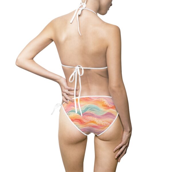 Pastel Watercolor Triangle Bikini — Women's Tie-Side Swimsuit