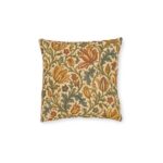 Vintage Floral Square Pillow — Tapestry Tulip Decorative Cushion