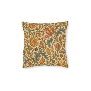 Vintage Floral Square Pillow — Tapestry Tulip Decorative Cushion