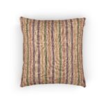 Neutral Striped Woven Pillow, Boho Rustic Throw Pillow