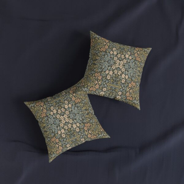 William Morris Floral Damask Square Pillow — Vintage-Inspired Throw Pillow