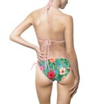 Tropical Floral Triangle Tie‑Side Bikini — Women's Swimsuit