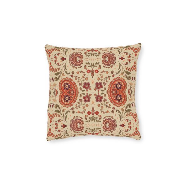 Bohemian Paisley Pattern Square Pillow | Vintage Floral Throw Cushion