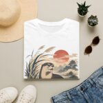 Otter Sunset Ukiyo-e Vintage Wildlife T-Shirt