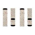 Floral Vintage Ribbed Sublimation Socks