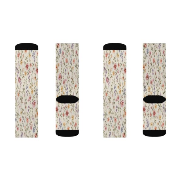 Floral Vintage Ribbed Sublimation Socks