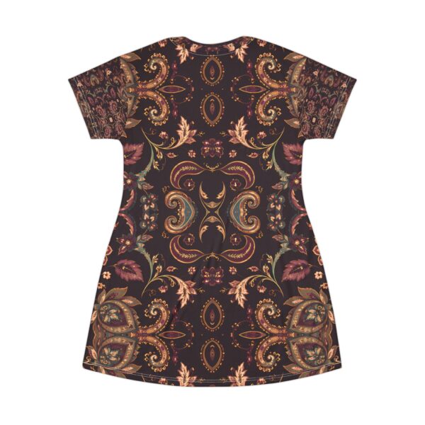 Vintage Paisley Pattern T-Shirt Dress | Boho Floral All-Over Print