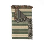 Green Rustic Stripe Woven Blanket | Southwestern Stripe Woven Blanket