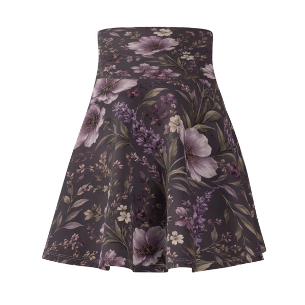 Purple Vintage Dark Floral Skater Skirt | Botanical Print