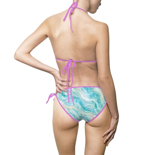 Aqua Seafoam Watercolor Tie Bikini — Women's Tropical Swimwear