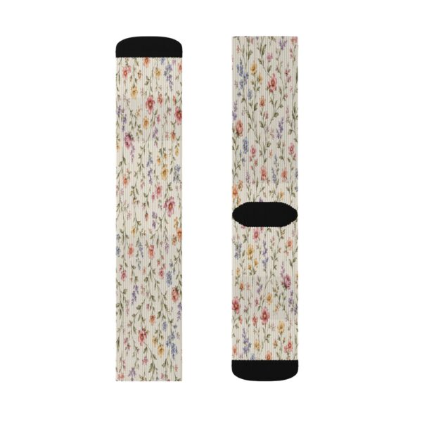 Floral Vintage Ribbed Sublimation Socks