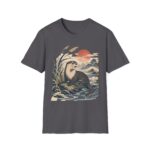 Otter Sunset Ukiyo-e Vintage Wildlife T-Shirt