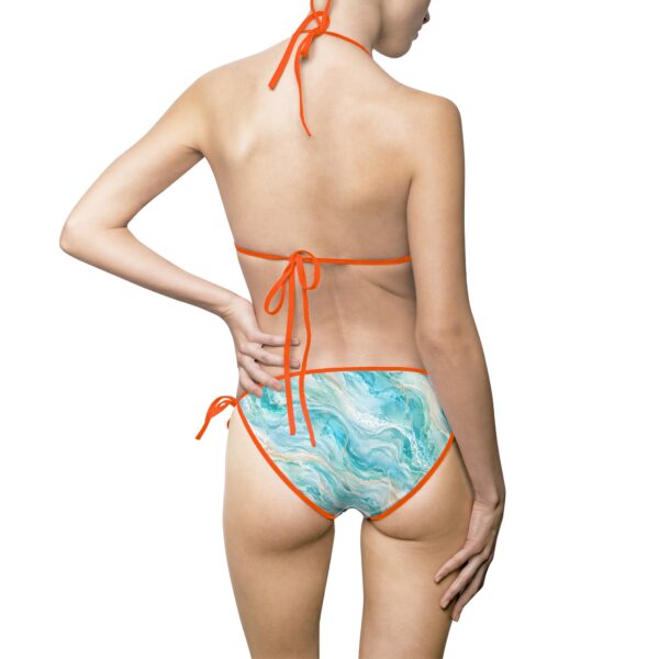 Aqua Seafoam Watercolor Tie Bikini — Women's Tropical Swimwear