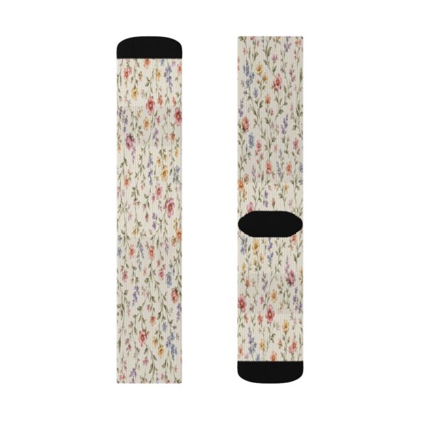 Floral Vintage Ribbed Sublimation Socks