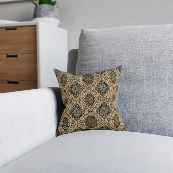 Moroccan Tile Pattern Square Pillow | Boho Medallion Decorative Throw Pillow