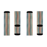 Earth-Tone Retro Wavy Stripe Sublimation Crew Socks