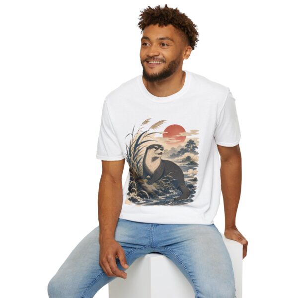 Otter Sunset Ukiyo-e Vintage Wildlife T-Shirt