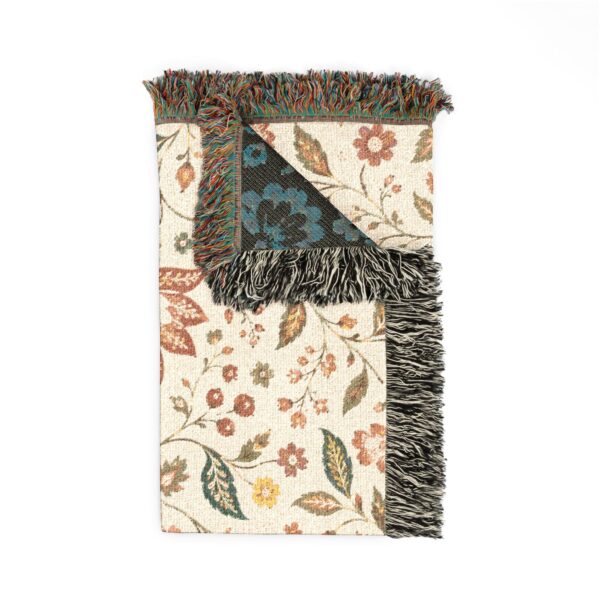 Floral Jacobean Woven Blanket | Vintage Floral Throw