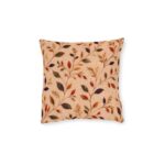 Autumn Vine Square Pillow – Cozy Fall Leaf Decorative Throw Cushion