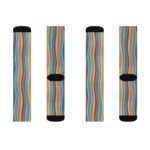 Retro Wavy Stripe Sublimation Crew Socks — Cozy Multicolor