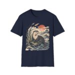 Otter Sunset Ukiyo-e Vintage Wildlife T-Shirt
