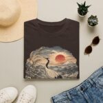 Crane Sunset T-Shirt — Vintage Japanese Ukiyo-e Landscape Tee
