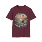Crane Sunset T-Shirt — Vintage Japanese Ukiyo-e Landscape Tee