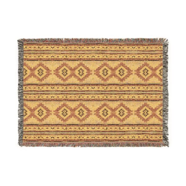 Southwestern Diamond Pattern Woven Blanket | Aztec Throw, Boho Home Decor