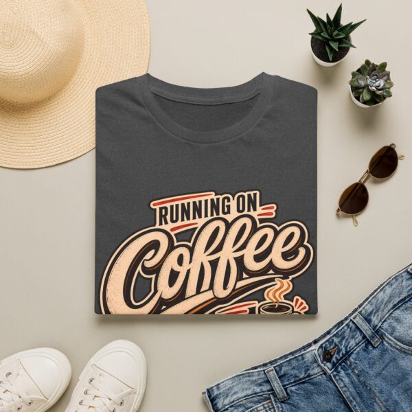 Running on Coffee T-Shirt — “Running on Coffee and Questionable Decisions” - Humor Graphic Tee