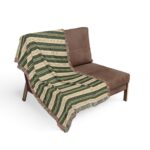 Green Rustic Stripe Woven Blanket | Southwestern Stripe Woven Blanket