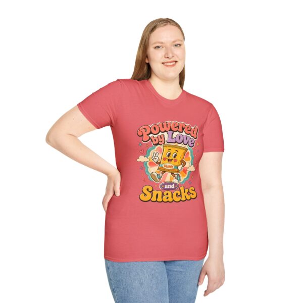 Powered by Love & Snacks Retro Snack Cartoon T-Shirt