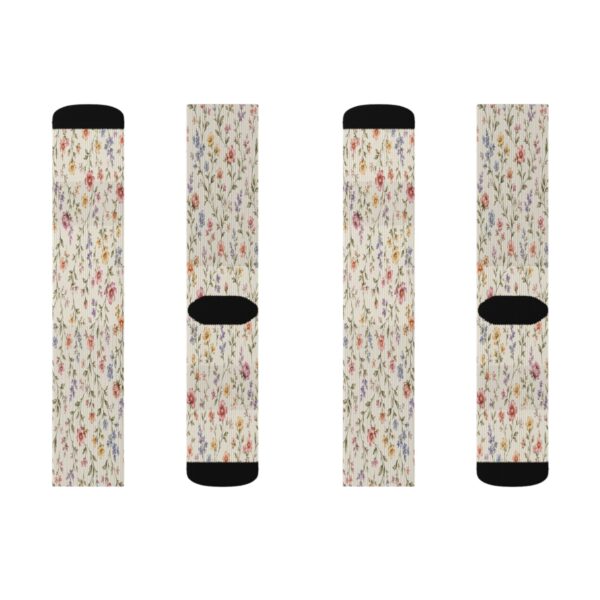 Floral Vintage Ribbed Sublimation Socks