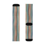 Retro Wavy Stripe Sublimation Crew Socks — Cozy Multicolor