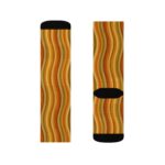 Autumn Waves Sublimation Socks — Retro Wavy Orange Fall Crew Socks