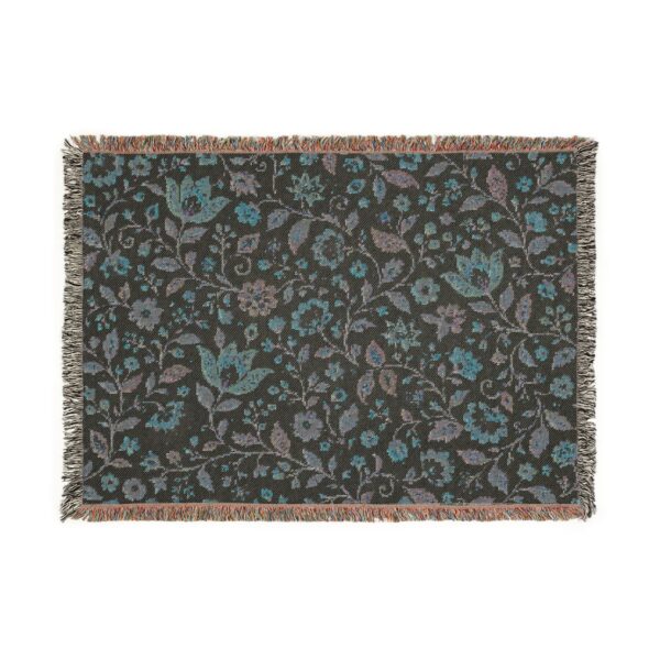 Floral Jacobean Woven Blanket | Vintage Floral Throw
