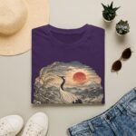 Crane Sunset T-Shirt — Vintage Japanese Ukiyo-e Landscape Tee
